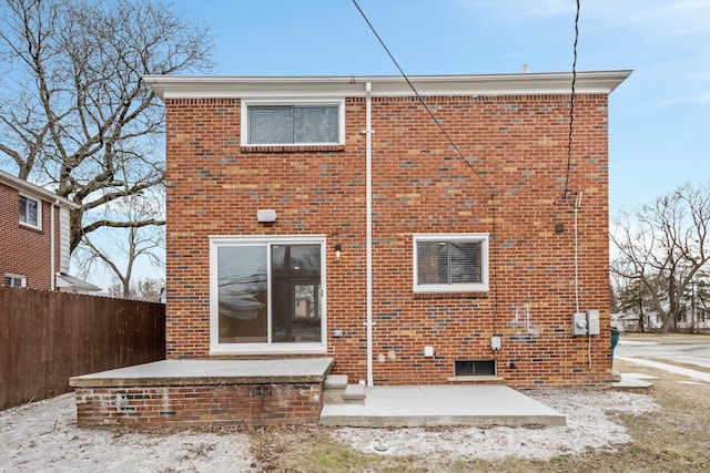 rear view of house with a patio area