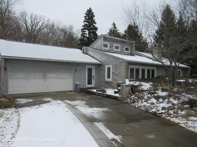 view of front of house with a garage