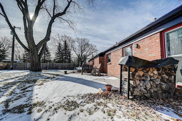 view of snowy yard