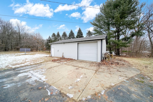 view of garage