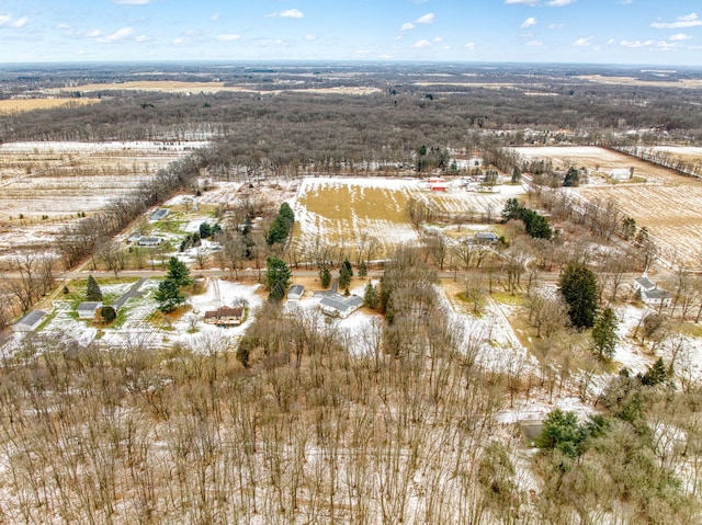 view of snowy aerial view