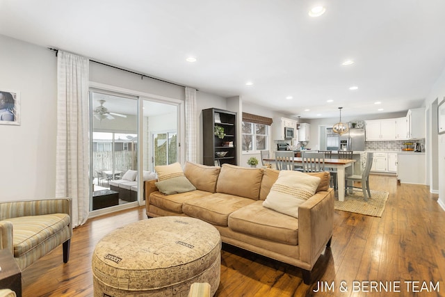 living room featuring light hardwood / wood-style flooring