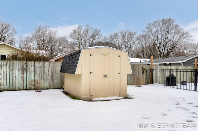 view of snow covered structure