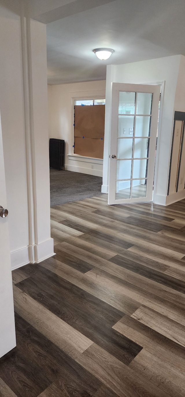 empty room featuring dark hardwood / wood-style flooring