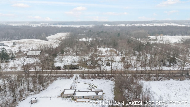 view of snowy aerial view