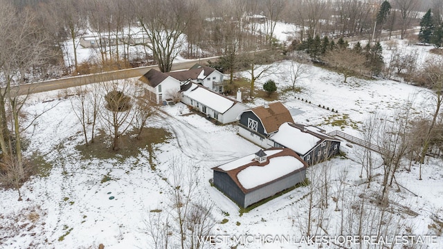 view of snowy aerial view