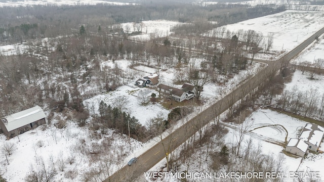 view of snowy aerial view