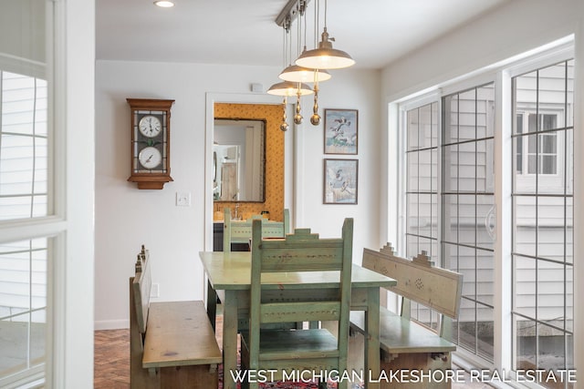 view of dining room