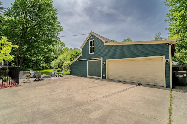 view of garage