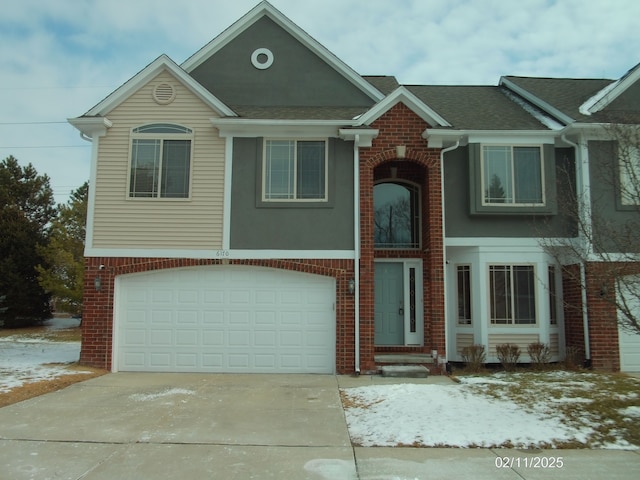 view of front of property featuring a garage