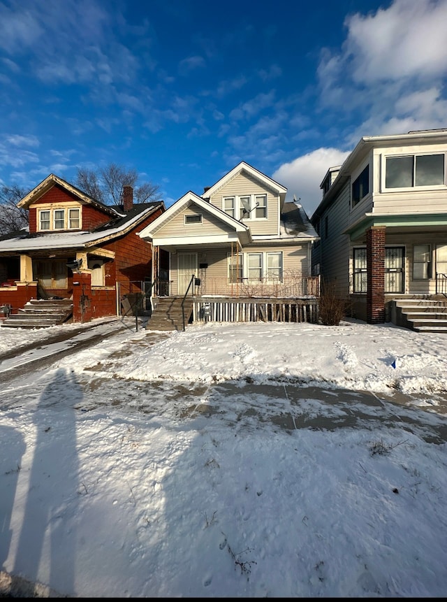 view of front of property with a porch