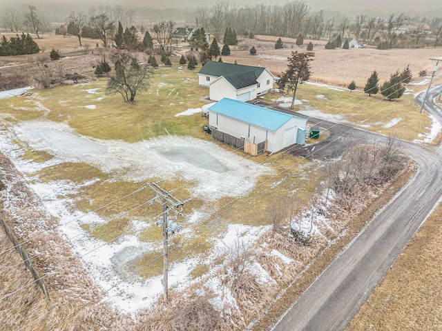 drone / aerial view with a rural view