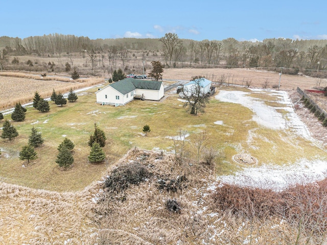 aerial view with a rural view