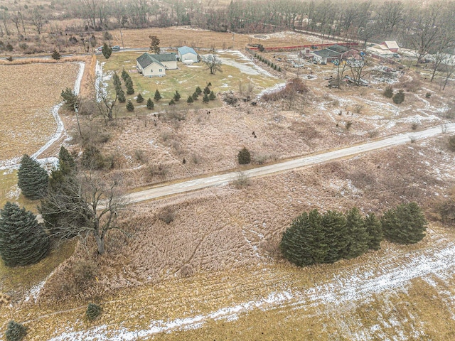 aerial view featuring a rural view