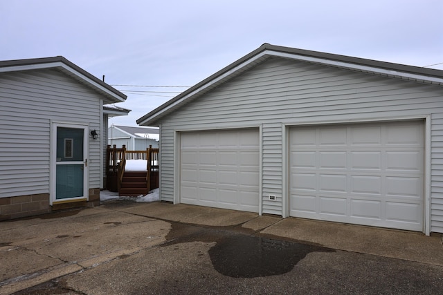 view of garage