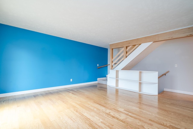 unfurnished living room featuring light hardwood / wood-style floors