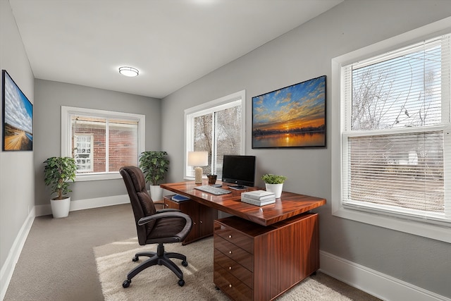 view of carpeted office