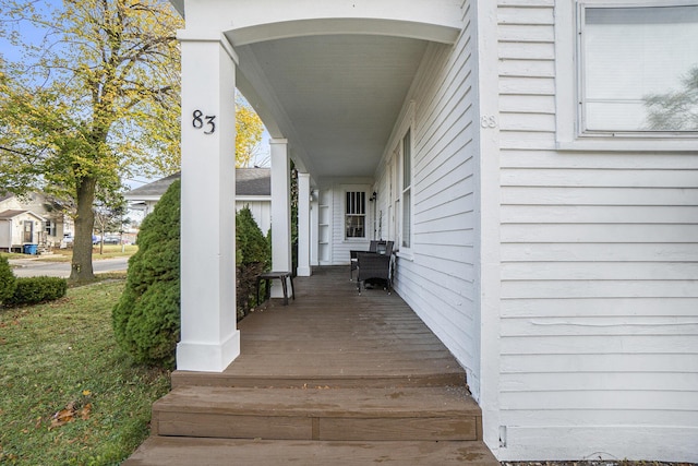 exterior space featuring covered porch