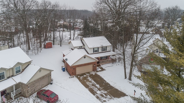 view of snowy aerial view