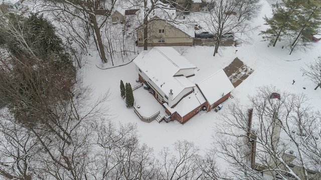 view of snowy aerial view