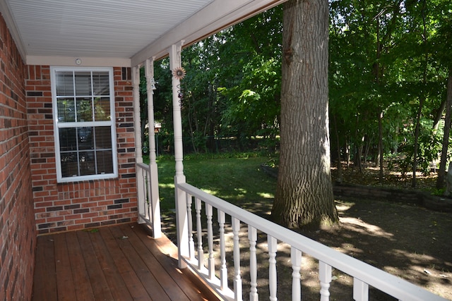 deck with a lawn