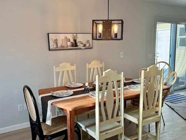 dining room with hardwood / wood-style flooring