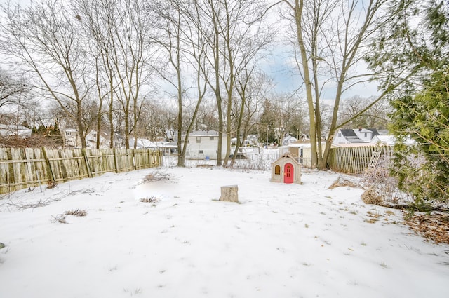 view of snowy yard