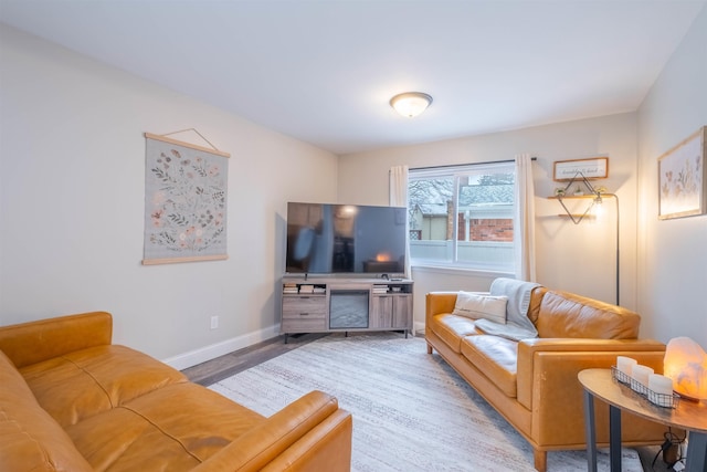 living room featuring hardwood / wood-style floors