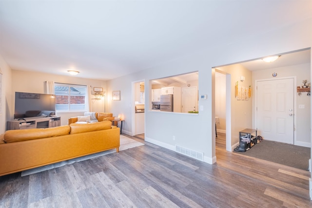 living room featuring hardwood / wood-style floors