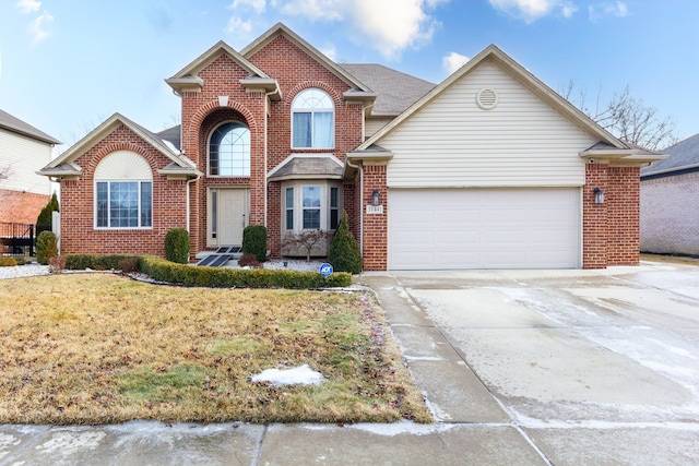 view of property with a garage