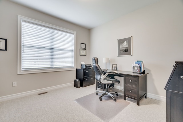 view of carpeted office