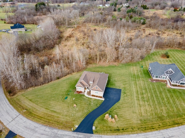 bird's eye view with a rural view