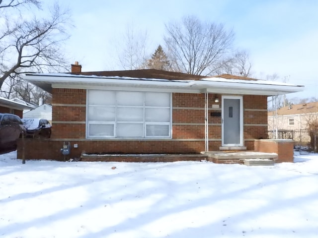 view of single story home