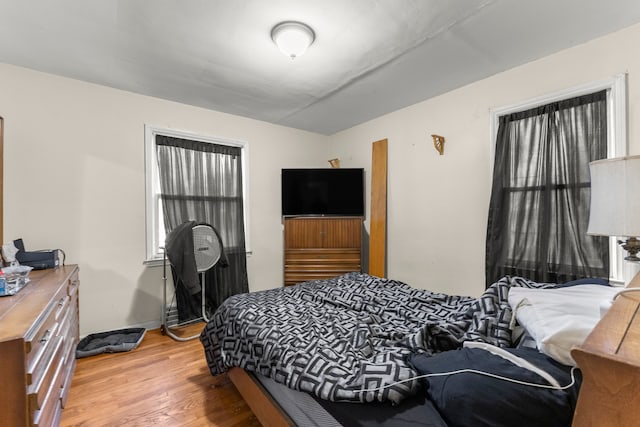 bedroom featuring light hardwood / wood-style floors