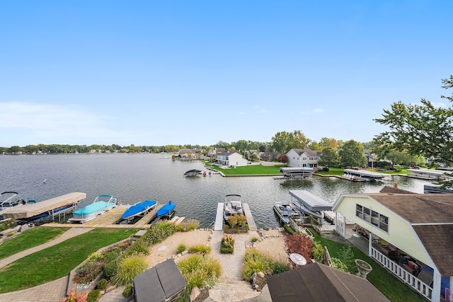 view of water feature featuring a boat dock