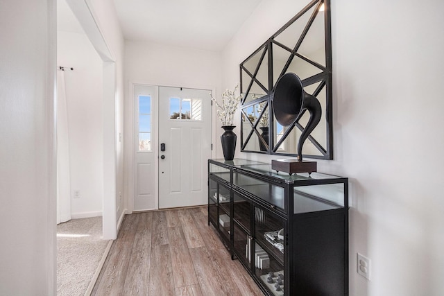 entryway featuring hardwood / wood-style flooring