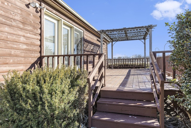 wooden deck with a pergola