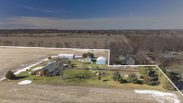 bird's eye view featuring a rural view