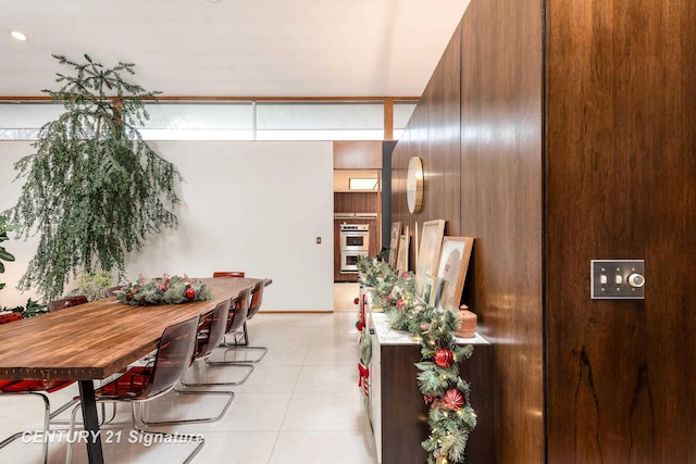 dining room with light tile patterned floors