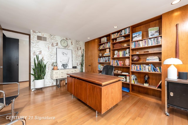 office featuring light hardwood / wood-style floors