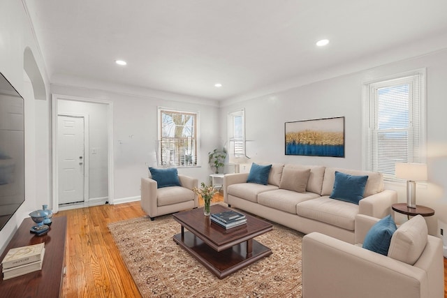 living room featuring hardwood / wood-style flooring