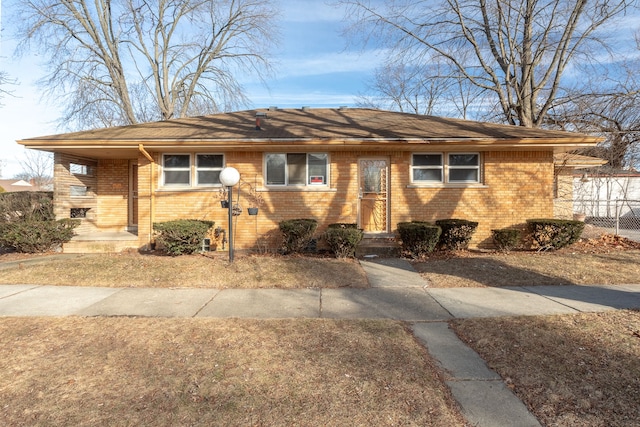 view of single story home