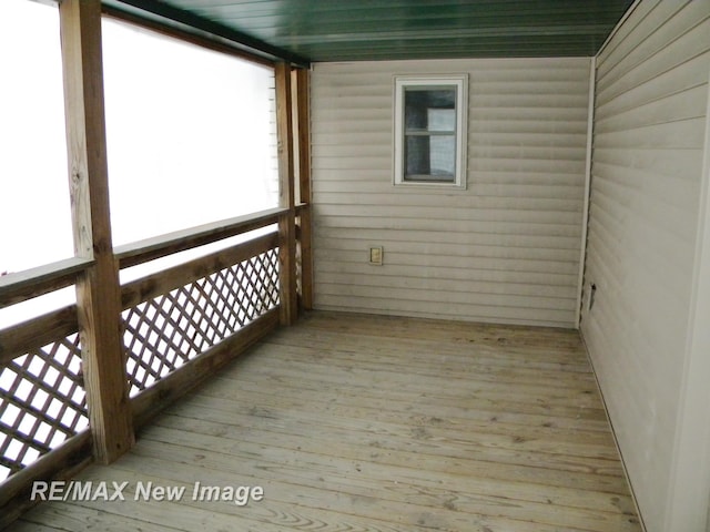 view of unfurnished sunroom