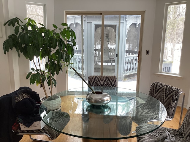 dining room featuring hardwood / wood-style flooring