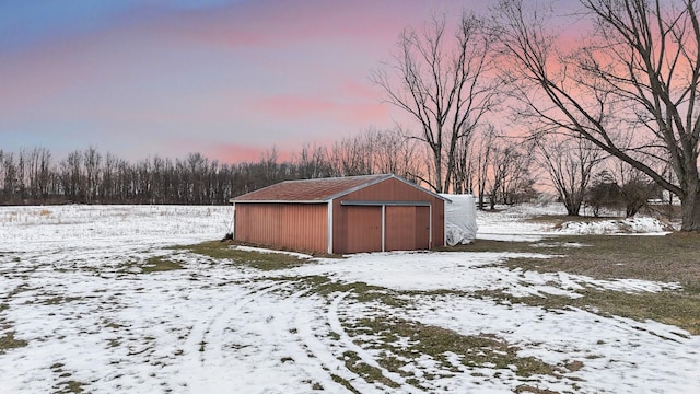 view of snow covered structure