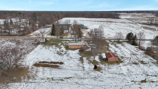 view of snowy aerial view