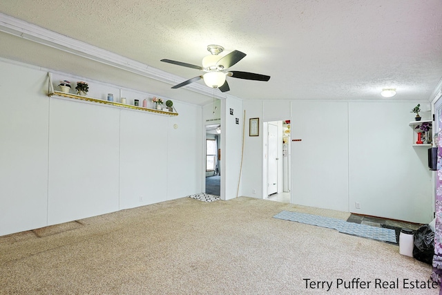 interior space featuring ceiling fan