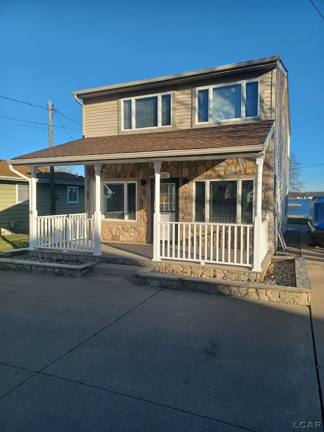 view of front of property with a porch