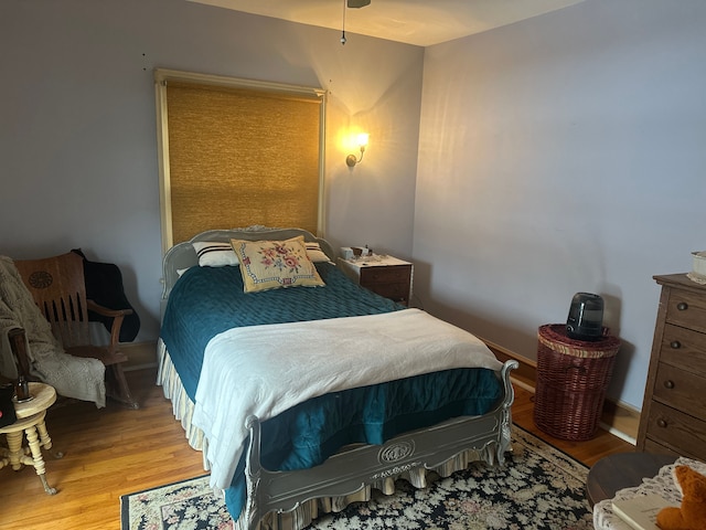 bedroom with light wood-type flooring