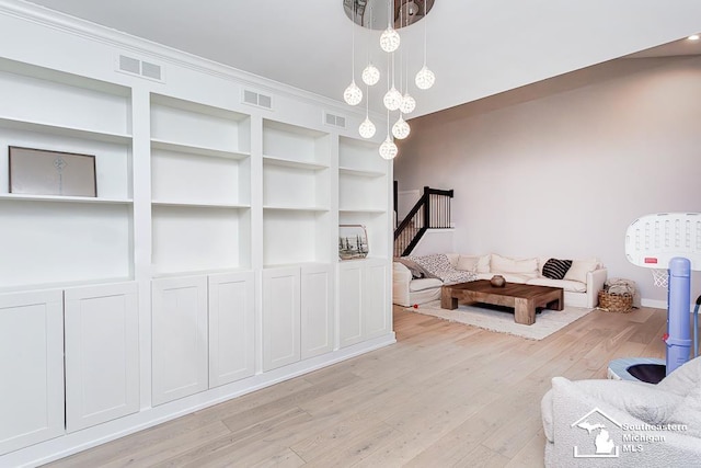 interior space with light hardwood / wood-style flooring